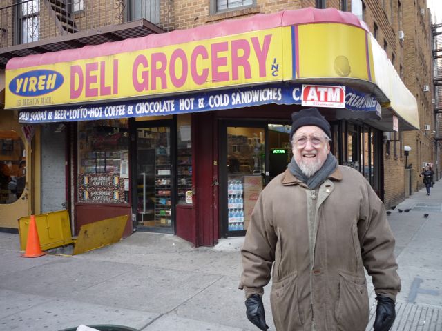 Dad in front of deli